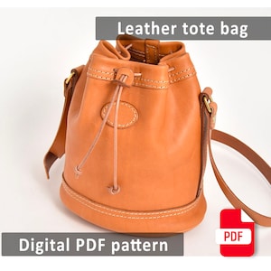 Kleine Umhängetasche - Bucket bag - Aus Leder mit Muster