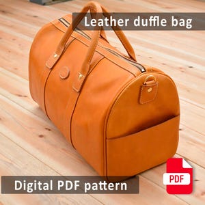 Leather Duffle Bag Pattern PDF Template DIY Weekend Travel Bag Pattern for Men Gym Bag Pattern