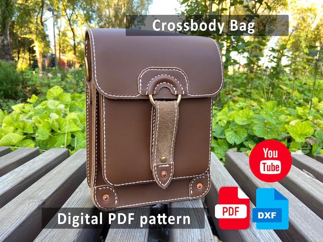 Leather Crossbody Bag Sewing Pattern PDF DXF: Handmade Shoulder Bag ...
