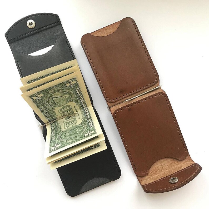 Front Pocket Wallet Money Clip for Men Leather Wallet Pattern Etsy