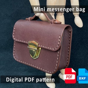 Boîte en cuir - Mini sac messager - Patron en cuir pdf
