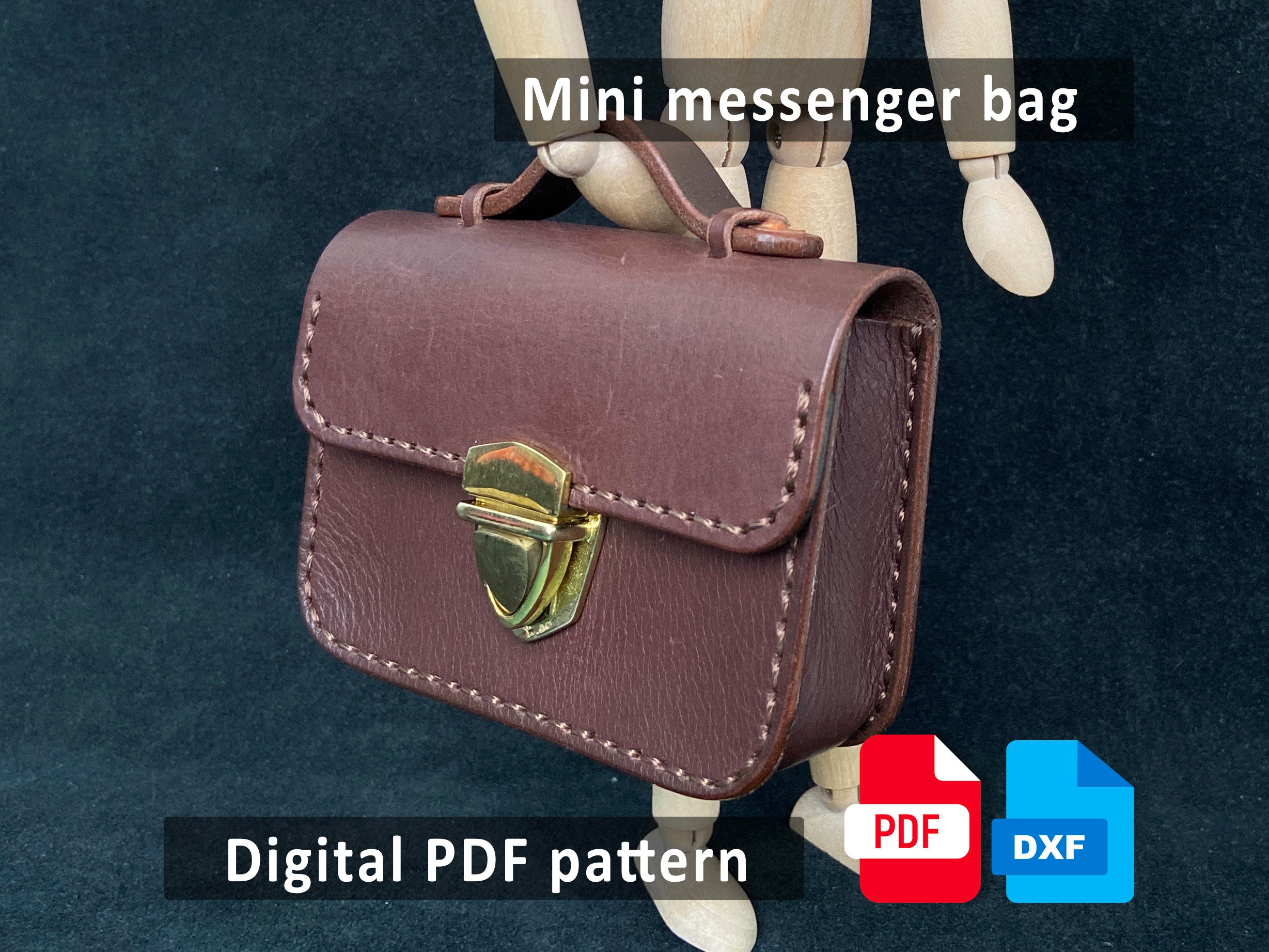 Leather Box - Mini Messenger Bag - Leather Pattern Pdf - Etsy