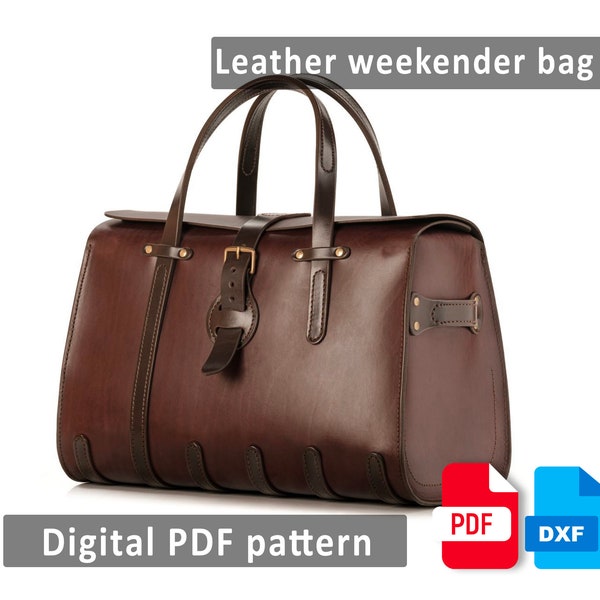 Duffle bag - Weekender bag women - Leather pattern pdf