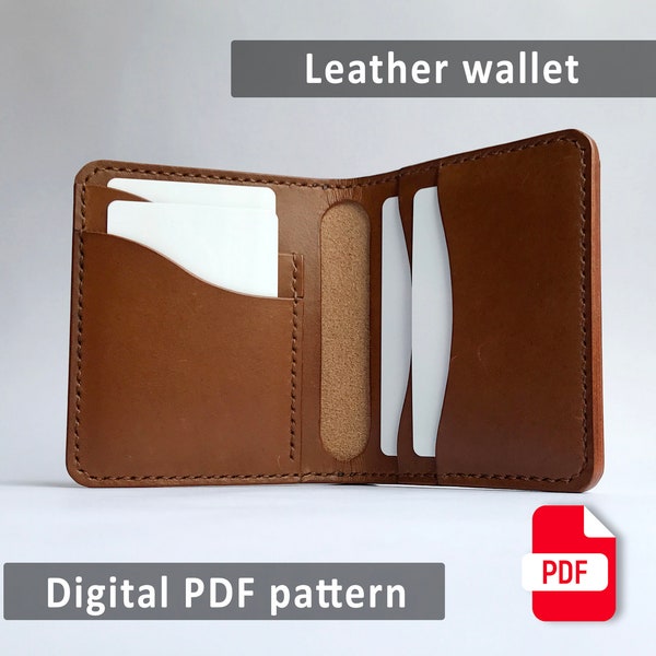 Leather Wallet Pattern - Leather DIY - Pdf Download - Wallet Template