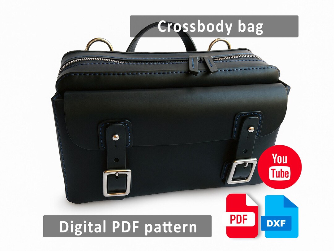 Leather Crossbody Bag Pattern: Shoulder Bag PDF + DXF Template - Etsy
