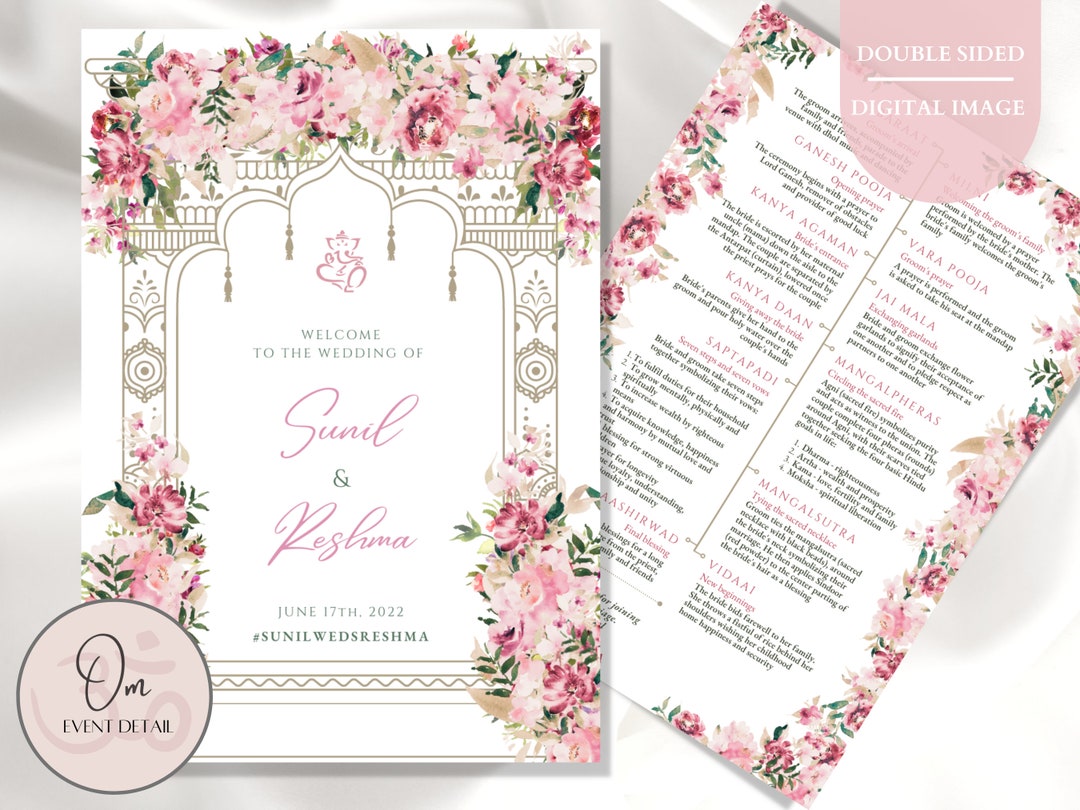 Hindu Wedding Program, Indian Gujarati Wedding Ceremony Programme Guide