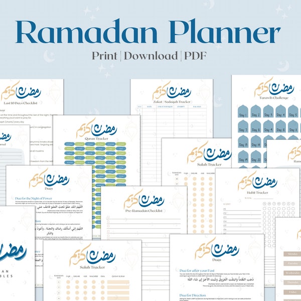 Ramadan Printable Planner | Ramadan Planner 2023 | Ramadan Planner PDF | Muslim Daily Planner