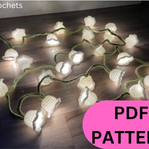 PATTERN! Fairy Lights, crochet fairy lights, flower fairy lights, Decorative String Lights, Lily of the Valley Night