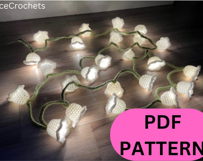 PATTERN! Fairy Lights, crochet fairy lights, flower fairy lights, Decorative String Lights, Lily of the Valley Night