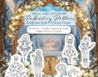 Nutcracker Christmas Hand Embroidery Patterns | Christmas Stick and Stitch (PDF Download)