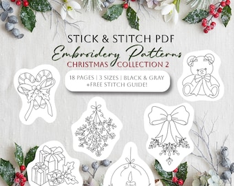 Christmas Hand Embroidery Patterns DIY Holiday PDF Design Easy for Beginners (Download)