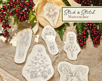 Christmas Stick and Stitch Embroidery Patterns: Nutcracker Ballet, Sugar Plum Fairy, Mouse King Designs