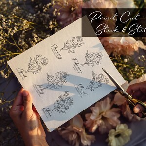 Broderimönster för blommor med födelsemånad - Personliga handsömnadsmönster för blommor, utskrivbara (PDF-nedladdning) bild 3