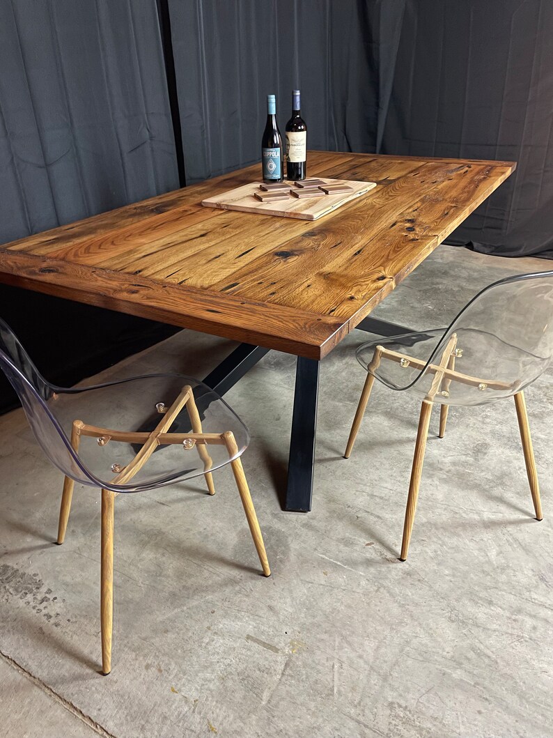 Reclaimed Oak Dining Table Etsy