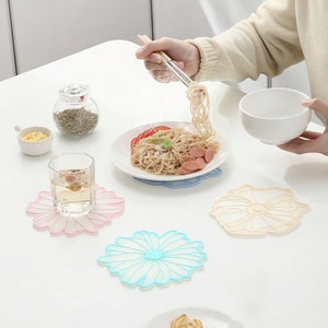 Silicone Coaster Clear Flower, Lace