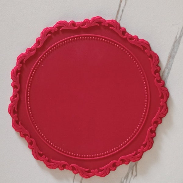 Silicone Coaster Flower Round, Lace