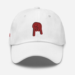 NBNR Horns Down white dad hat