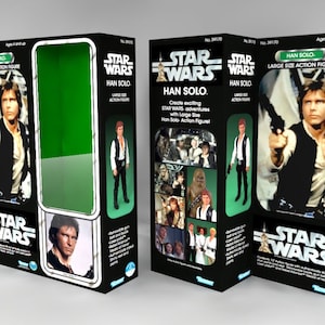 HAN SOLO - CUSTOM - Kenner 1979 12&quot; Large Action Figure Box - Digital Download