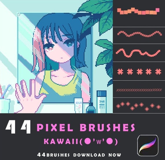 44 Pixel Procreate Brushes Procreate Pixel Brushset Etsy