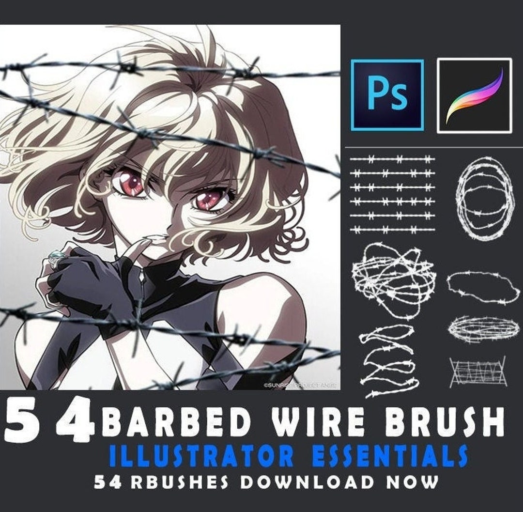 54 Barbed Wire Procreate Brushes Photoshop Barbed Wire - Etsy