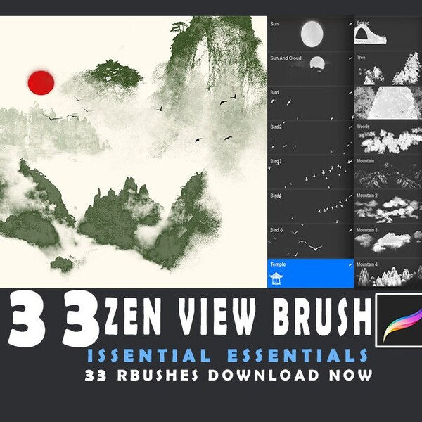 Zen Brush Painting Etsy