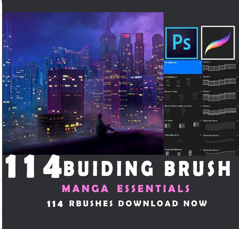 114 Procreate Building Brushes Building Brush Set Etsy