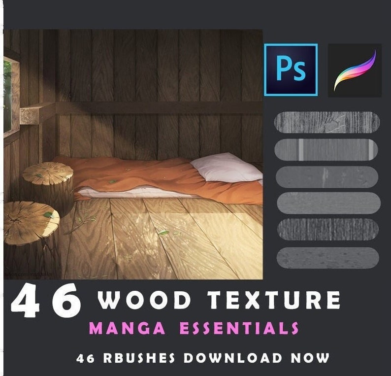 46 Wood Texture Brush Procreate Wood Texture Brush Etsy