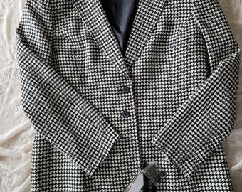 New Ladies Womens Check Hounds Tooth Tartan 3/4 Sleeve Duster Coat Jacket Blazer New Ladies Womens Check Hounds Tooth Tartan 3/4 Sleeve Duster Coat Jacket Blazer
