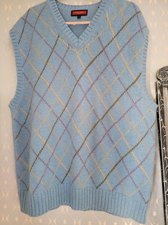 Vintage Austin Reed sweater vest. Cotton wool ble… - image 1