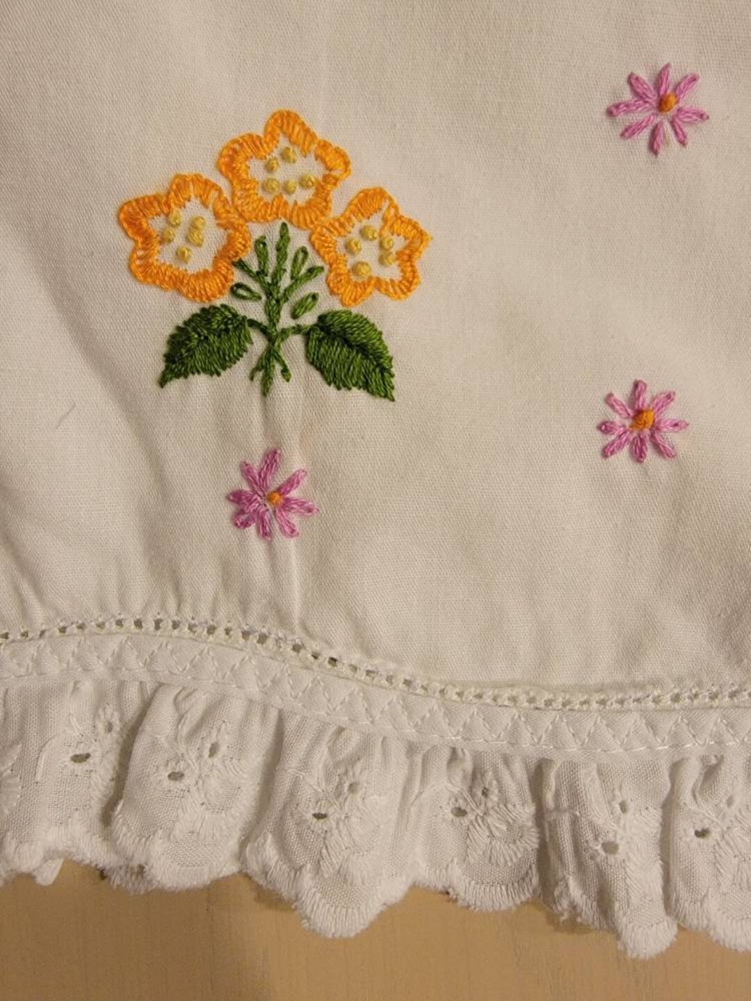 Vintage Cotton Eyelet White Pillowcases. Set of Two. Solid Etsy