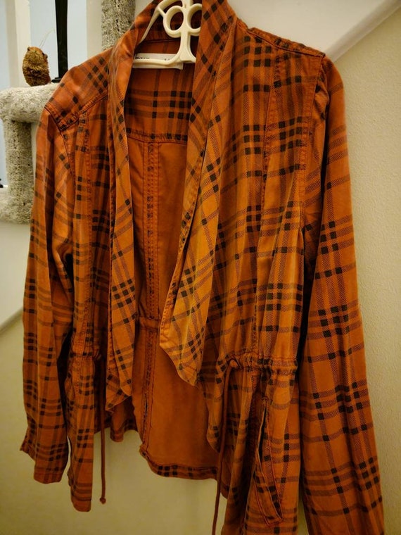 Burnt orange and brown plaid BKE jacket. Size XL.… - image 1