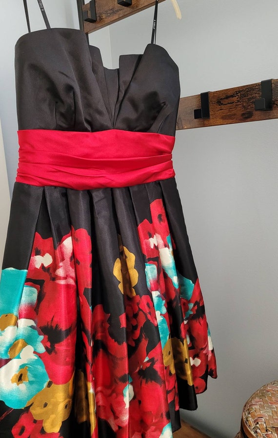 Stunning vintage strapless cocktail dress size 13… - image 2