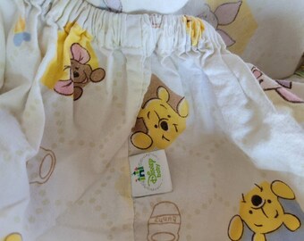 Doll Pram Cot Bedding Set Duvet & Matching Pillow Pooh Bear Yellow Great Gift 