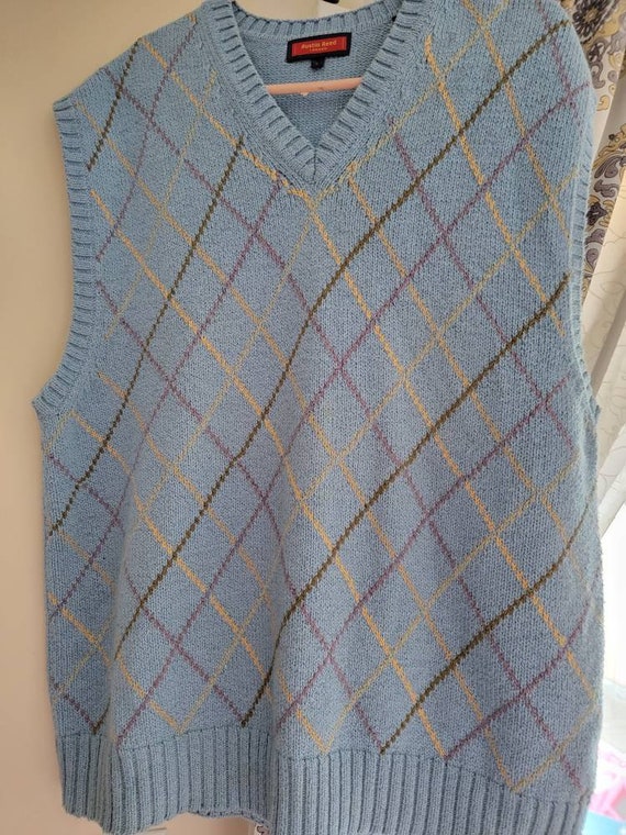 Vintage Austin Reed sweater vest. Cotton wool ble… - image 7