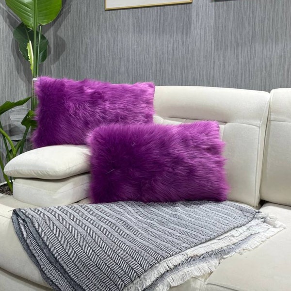 Pink Faux Fur Pillow Etsy