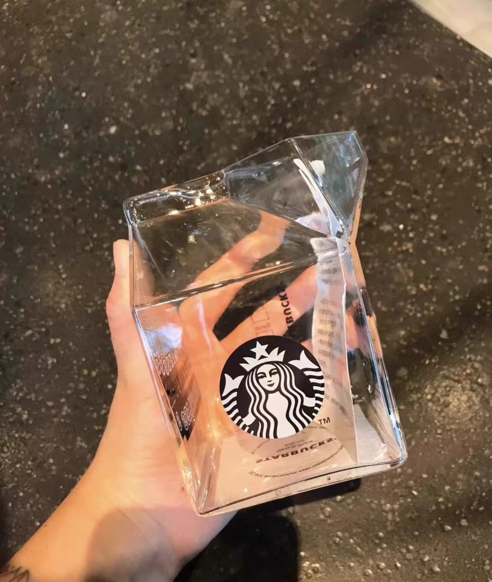 Starbucks Transparent Square Cup Glass Tumbler Cold Cup Milk Etsy