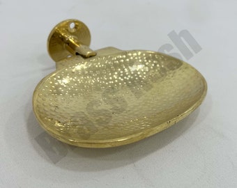 Hammered Brass Soap Dish - Unlacquered Brass Soap Holder - Handmade by Moroccan Craftsmen