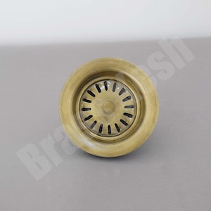 Solid Brass Sink Strainer with Bronze Finish - Handmade Oil Rubbed Brass Sink Drain