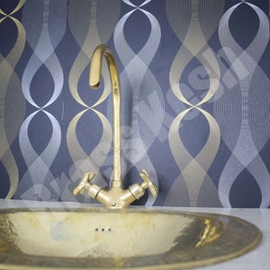 Hammered Brass Single Hole Bathroom Faucet, Unlacquered brass faucet