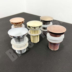 Solid Brass Pop up Drain - Push up Button - Brass Water Trap - Sink Strainer