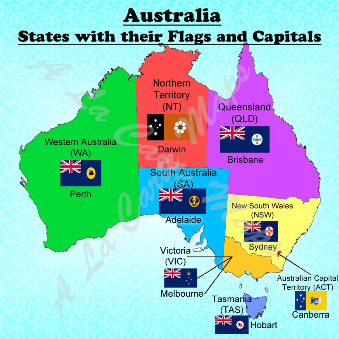Map Of Australia With Named States And Vector Image Royalty 55 OFF