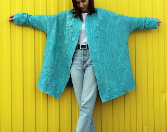Turquoise Cardigan - Etsy