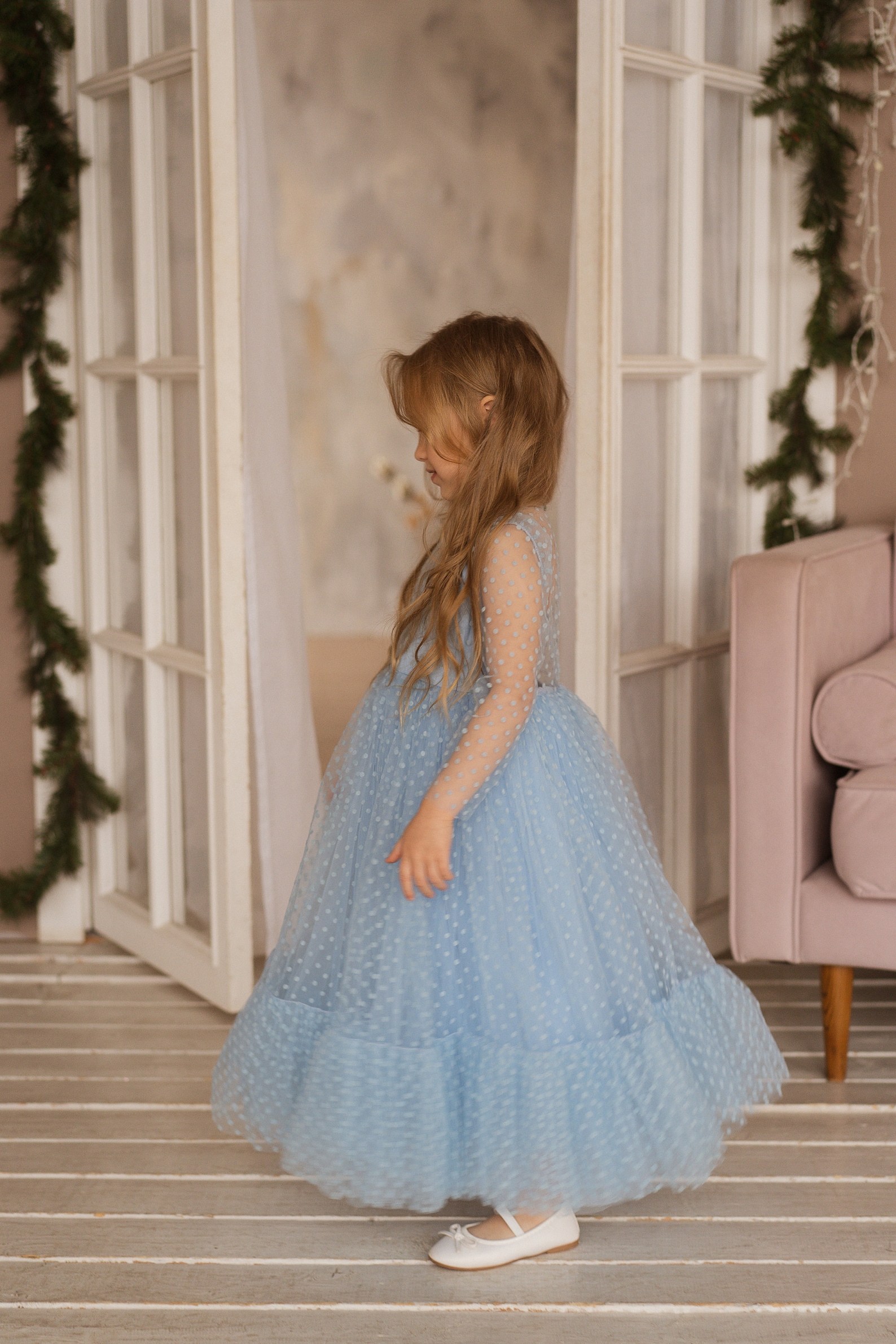 sachin and babi light blue dress 2025 Spring Ruffle Tulle Flower Girl Dress Ball Gown 1st Communion Formal Dress Pageant Birthday Party Dress, Baby Blue / 12