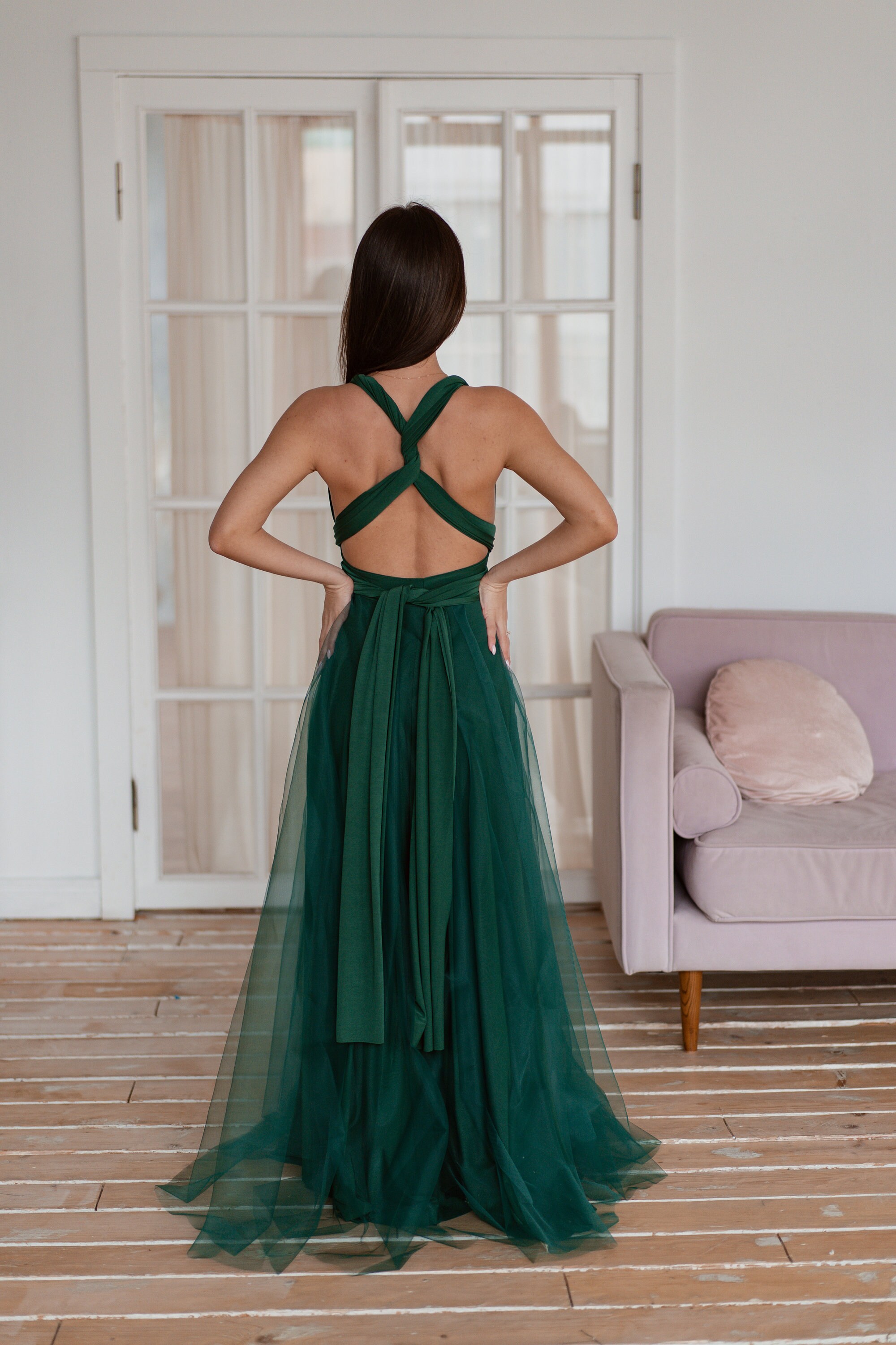 Emerald Green Infinity Dress Emerald Green Bridesmaid Dress Etsy