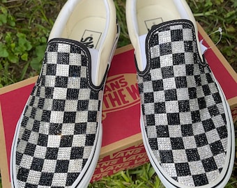 Custom Double Bling Checkered Vans