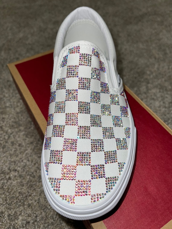 Custom Bling Checkered Vans 