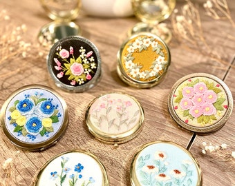 Compact Mirror Hand embroidery