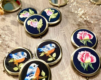 Compact Mirror Hand embroidery