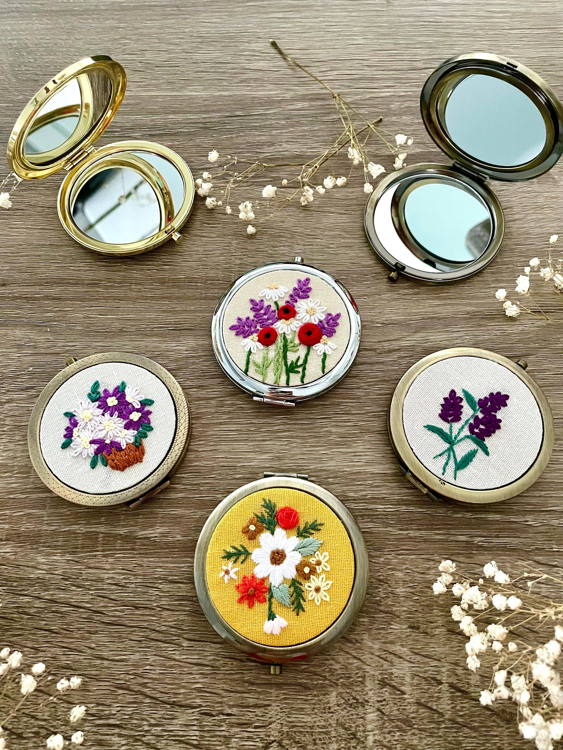 Compact Mirror Hand Embroidery
