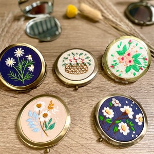 Compact Mirror Hand embroidery